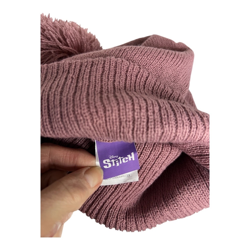 Disney Beanie Hat OSFM Pink Knit Pom Pom Adult One Size Fits‎ Most - Picture 4 of 4